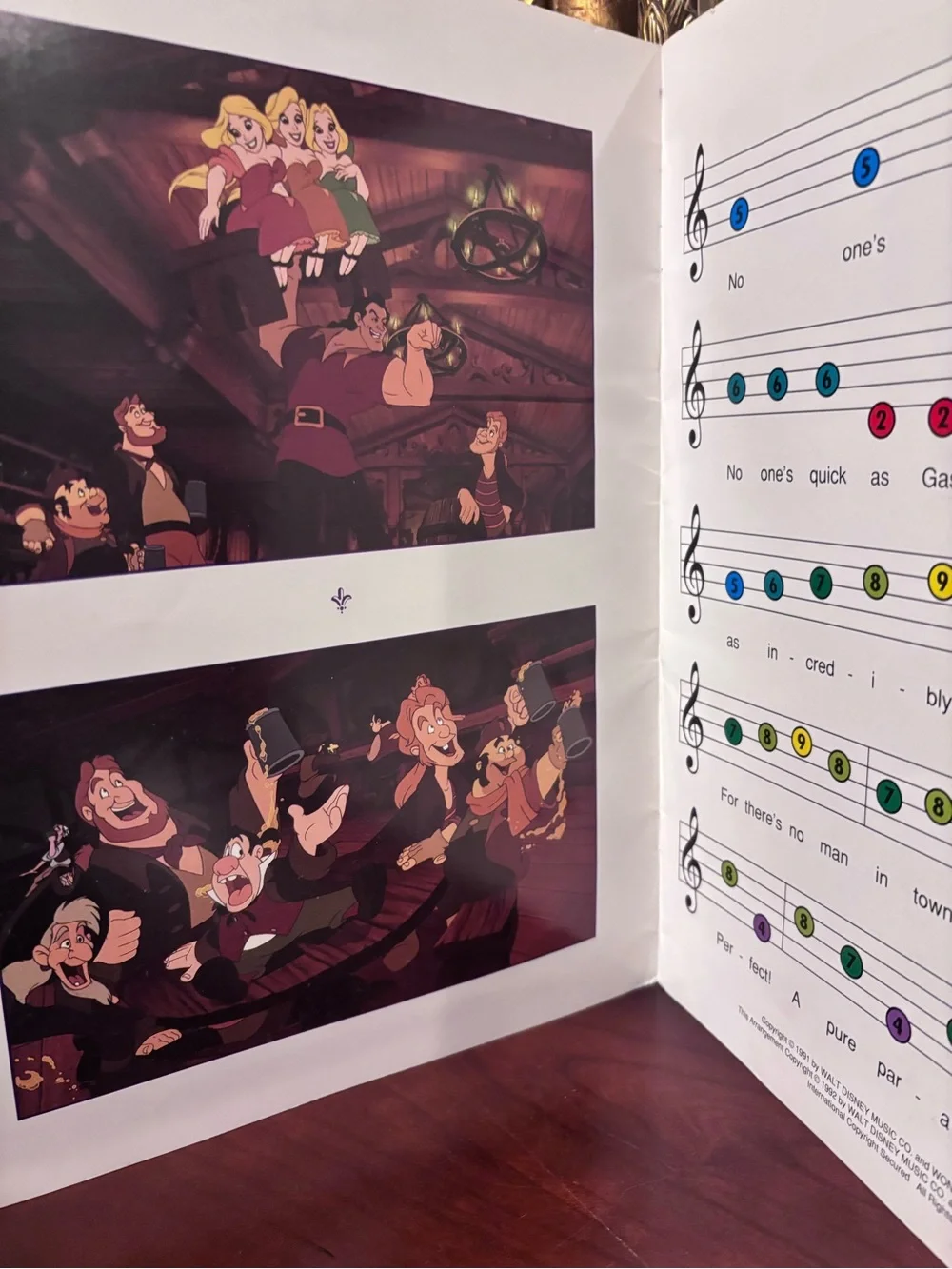 Disneys Beauty and the Beast Songbook Color Coded